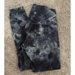 lululemon athletica Black and Gray Tie-Dye Leggings
